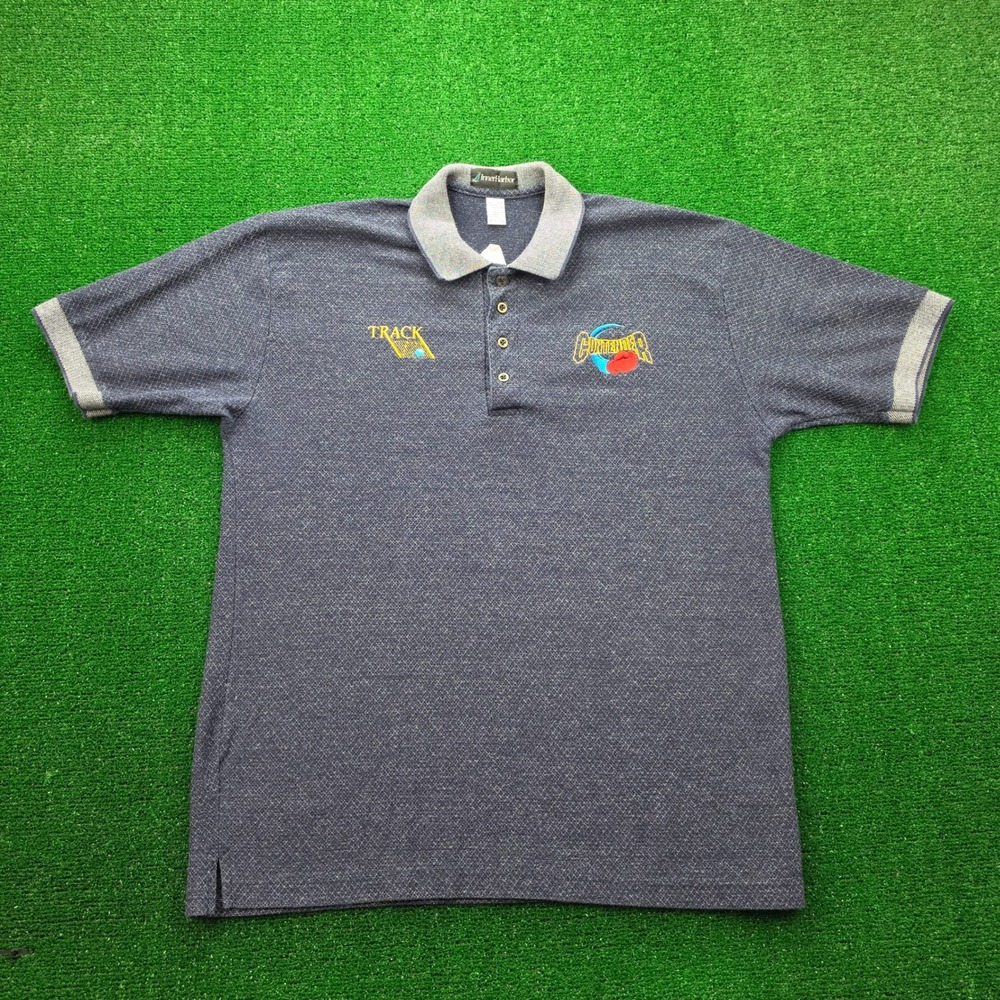 Vintage Inner Harbor Polo Shirt Mens XL Blue‎ Track Contender Boxing Embroidered
